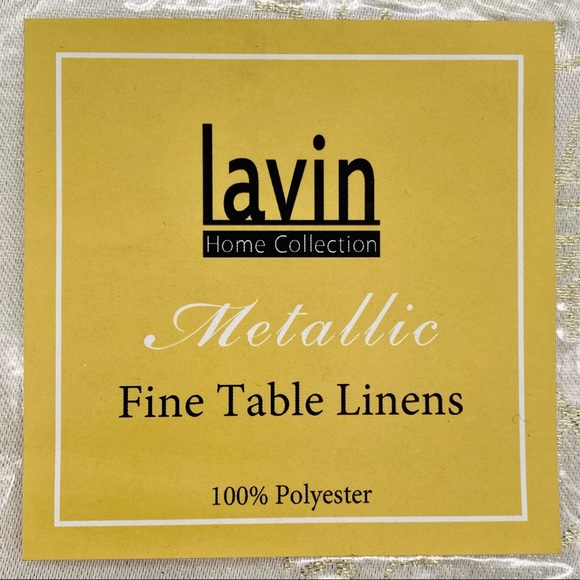 EUC LAVIN Gold Shimmer Snowflake Christmas Winter Tablecloth 104x60 - Picture 13 of 16